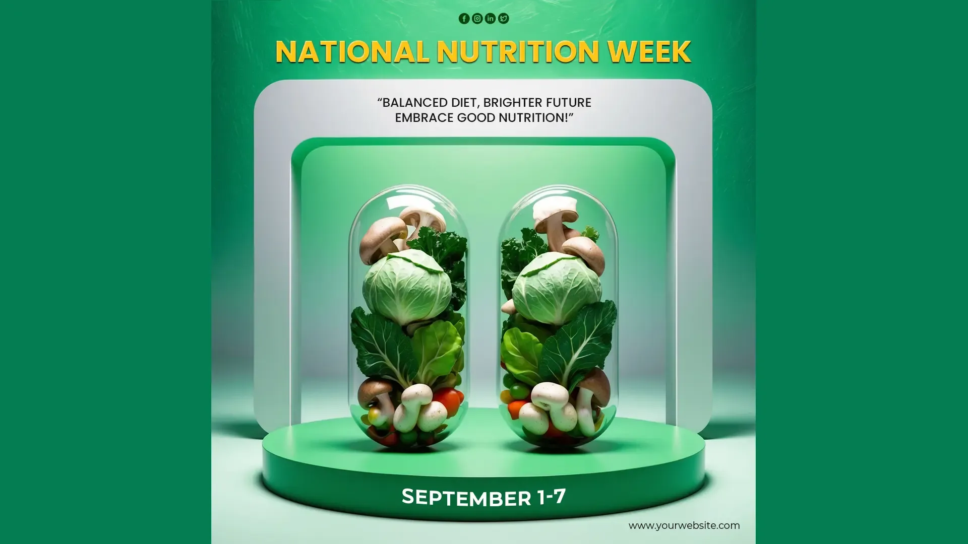 Vibrant Veggie Display Instagram Post for National Nutrition Week